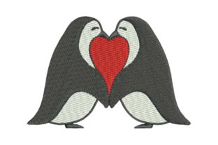 Penguin Love Embroidery Design Review for Etsy